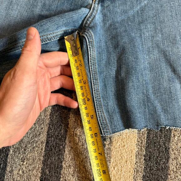 Distressed Cut Carhartt Blue Denim Grunge Y2K Summer Skater Shorts Sz.36 - Picture 5 of 7